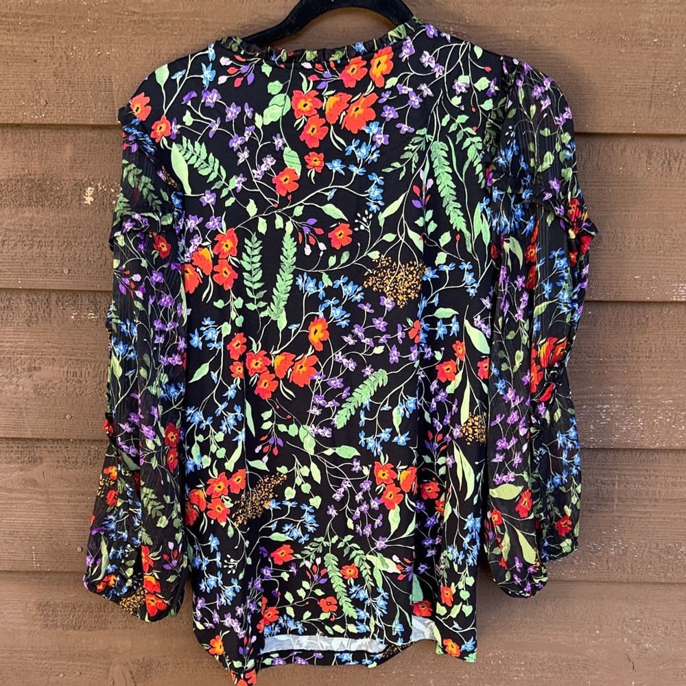 Anthropologie Maeve Black Floral Top - Picture 6 of 6